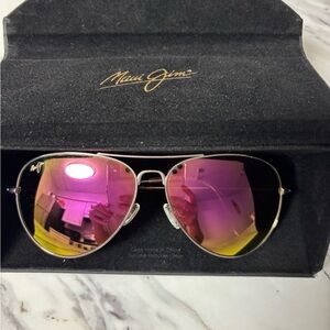 Maui Jim Mavericks Aviator Sunglasses Rose Gold